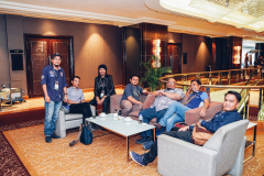 Chilling while waiting for the next talk to start